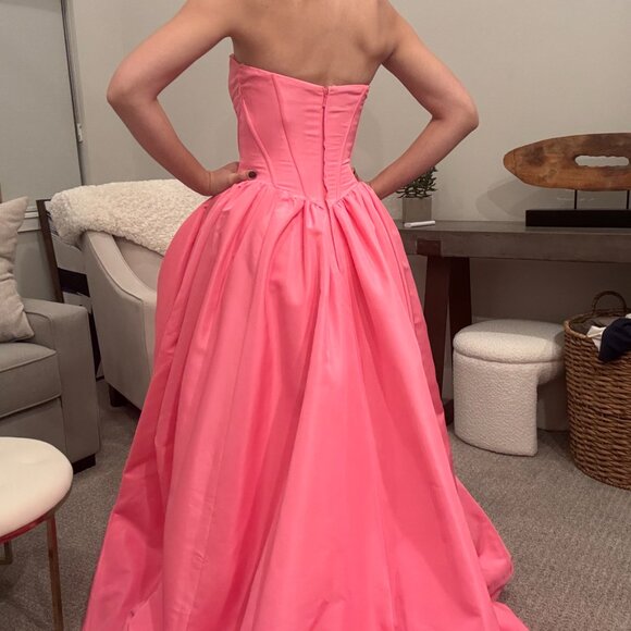 Pink Sherri Hill High-low Bubble Dress - Picture 3 of 6